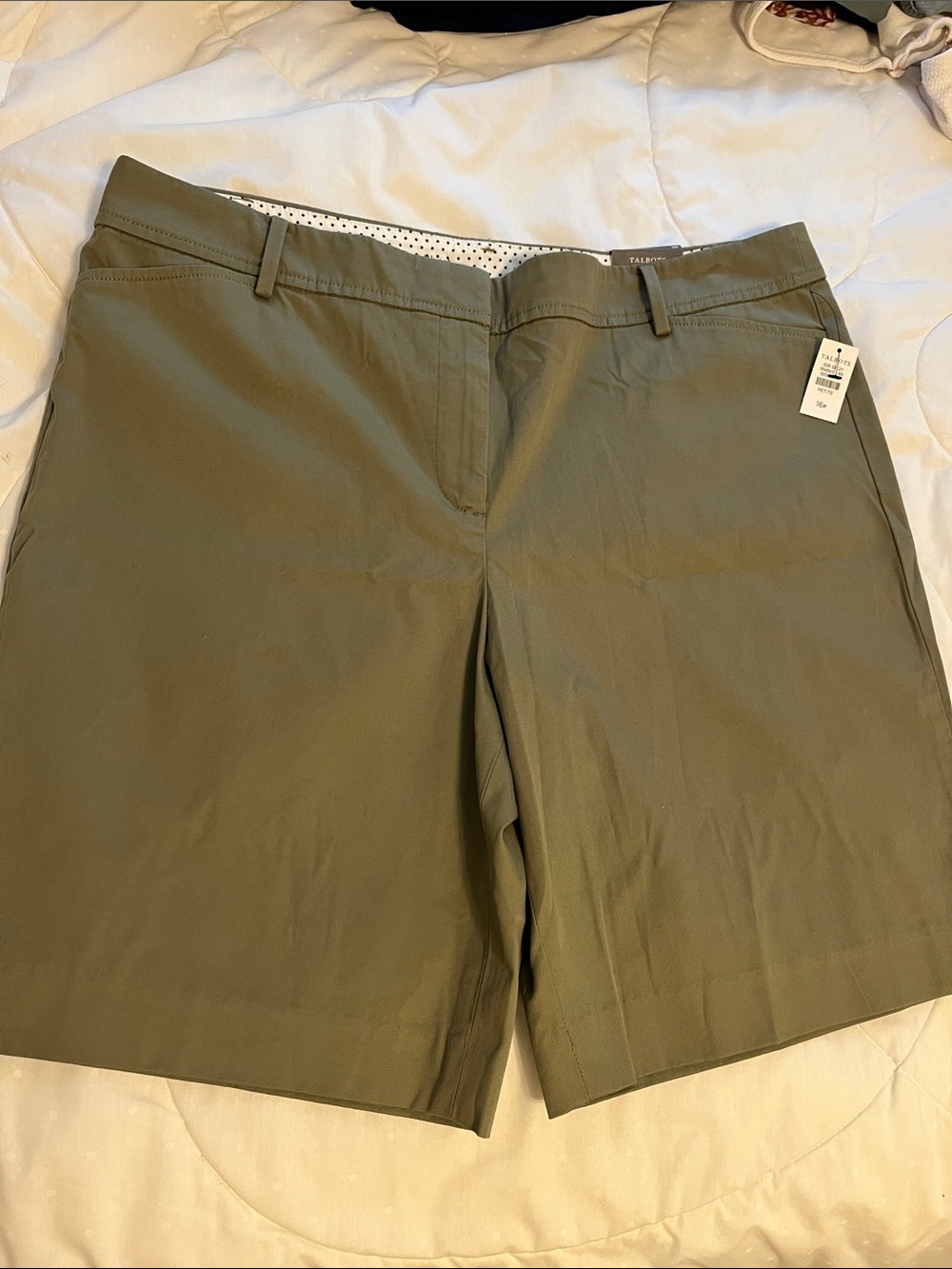 NWT Talbots Olive Green Bermuda Shorts 16P